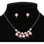 Eran Fashions Pink Girls Jewelry Candy Cloud Lollipop Rose Flower Enamel Gold Necklace and Earrings Set for Little Girls Teens Stud Earrings Jewelry Set in Gift Box