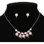 Eran Fashions Pink Girls Jewelry Candy Cloud Lollipop Rose Flower Enamel Gold Necklace and Earrings Set for Little Girls Teens Stud Earrings Jewelry Set in Gift Box