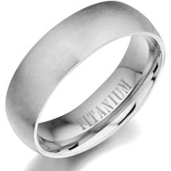 Gemini Mens Plain Matte & Polish Anniversary Titanium Wedding Ring Width 7mm Valentines Day Gift