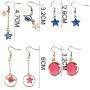 Moon Star Earrings Dangle Earth Planet Asymmetrical Drop Earrings Astronaut Stud Earrings Jewelry for Women Girls