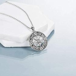 ONEFINITY Compass Necklace Sterling Silver Celtic Knot Necklace Graduation Friendship Talisman Travel Necklace Inspirational Graduation Gift Jewelry Gifts for Women Girls