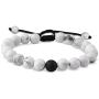 EnjoIt Distance Bracelet Black Matte Agate & White Howlite Energy Stone Beads Bracelet Set Couple Bracelet