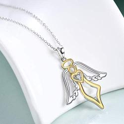 YFN Guardian Angel Wings Necklace 925 Sterling Silver Nurse Angel Necklace for Women Jewelry Nurse Gifts