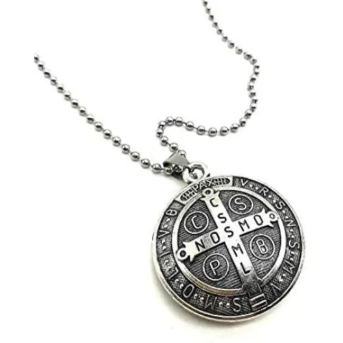 St Benedict Medal Necklace San Benito Men Women Catholic Saint Protection Jewelry Gift Medjugorje St Benedict Medal Necklace San Benito Men Women Catholic Saint Protection Jewelry Gift Medjugorje