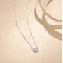 Agvana Sterling Silver Cubic Zirconia Necklaces for Women Halo CZ Classic Simulated Diamond Necklace Jewelry Valentines Day Birthday Gifts for Women Her Girls Wife Mom, 16+2 Inch