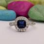 Shine Jewel Genuine Blue Sapphire 1.49 Ct Gemstone 925 Sterling Silver Solitaire Accent Ring