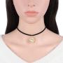 Vintage Sun Moon Star Necklace Choker Black Velvet Flocking Crescent Pentagram Necklace Collar Jewelry for Women Girls