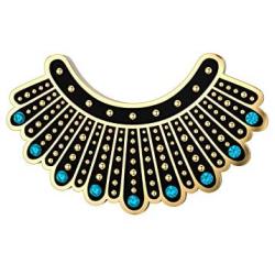 AOBOCO Ruth Bader Ginsburg Enamel Pin Notorious RBG Pin S925 Sterling Silver