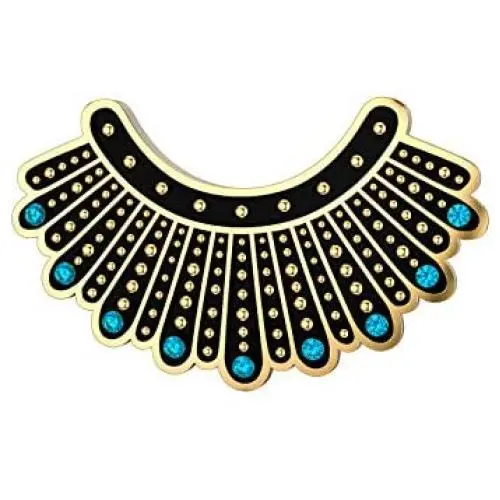 AOBOCO Ruth Bader Ginsburg Enamel Pin Notorious RBG Pin S925 Sterling Silver