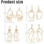 Gold Face Earrings Abstract Design - MOOKOO 4 Pair Hollow Picasso Hand Geometric Statement Earrings for Girls Teens Women