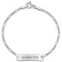 Engravable Identification ID Bracelet Figaro Name Plate Small Wrist 6 Inch For Women 925 Sterling Silver Nickle-Free