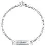Engravable Identification ID Bracelet Figaro Name Plate Small Wrist 6 Inch For Women 925 Sterling Silver Nickle-Free Engravable Identification ID Bracelet Figaro Name Plate Small Wrist 6 Inch For Women 925 Sterling Silver Nickle-Free