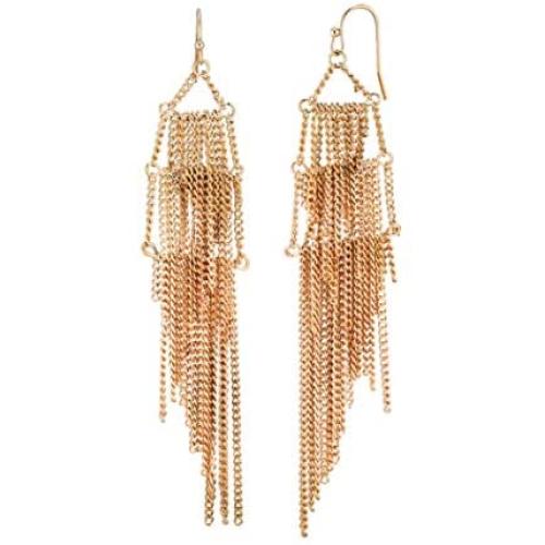 Boho Artistic Vintage Leaves Leaf Chandelier Lightweight long Metal Dangle Drop Statement Earrings for Women, Girls