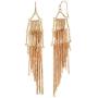 Boho Artistic Vintage Leaves Leaf Chandelier Lightweight long Metal Dangle Drop Statement Earrings for Women, Girls