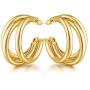 EASYSO 14K Gold Plated Hoop Earrings, Lightweight Chunky Open Hoops Hypoallergenic Earrings for Women Sensitive Ears, Silver Post Split Huggie Earrings for Teen Girls Valentines Day