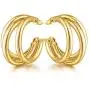 EASYSO 14K Gold Plated Hoop Earrings, Lightweight Chunky Open Hoops Hypoallergenic Earrings for Women Sensitive Ears, Silver Post Split Huggie Earrings for Teen Girls Valentines Day