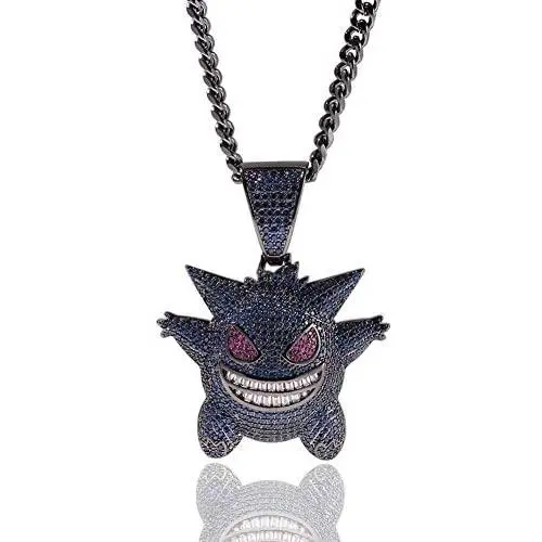 KMASAL Jewelry Unisex Exquisite Bubble Pendant Hip Hop Iced Out Rhinestone Crystal Necklace 18K Gold Plated with 24” Stainless Rope Chain for Men Women (Blue) KMASAL Jewelry Unisex Exquisite Bubble Pendant Hip Hop Iced Out Rhinestone Crystal Necklace 18K Gold Plated with 24” Stainless Rope Chain for Men Women (Blue)
