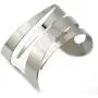 COUYA Stainless Steel Wide Swirl Armlet Armband Bangle Bracelet Silver Hand Arm Cuff for Women Punk Jewelry