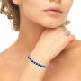Sterling Silver Created, Simulated or Genuine Marquise-cut Tennis Bracelet with White Topaz Accents