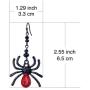 RareLove Gothic Halloween Costumes Earrings Black Spider with Red Rhinestone Dangle Earrings For Women Girls Alloy Plated