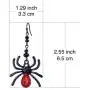 RareLove Gothic Halloween Costumes Earrings Black Spider with Red Rhinestone Dangle Earrings For Women Girls Alloy Plated