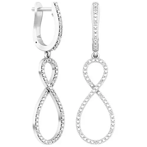 Dazzlingrock Collection 0.10 Carat (ctw) Round White Diamond Ladies Infinity Dangling Drop Earrings 1/10 CT, Sterling Silver Dazzlingrock Collection 0.10 Carat (ctw) Round White Diamond Ladies Infinity Dangling Drop Earrings 1/10 CT, Sterling Silver
