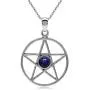 Silvershake Genuine Lapis 925 Sterling Silver Pentagram Star Pendant with 18 Inch Chain Necklace Silvershake Genuine Lapis 925 Sterling Silver Pentagram Star Pendant with 18 Inch Chain Necklace