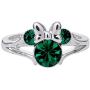 Disney Minnie Mouse Girls Jewelry, Silver Plated Crystal Head Ring, Size 4