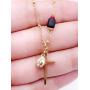 Religious Necklace for Women 18K Gold Plated Chain Cross & Miraculous Pendant Genuine Azabache Protection Jewelry