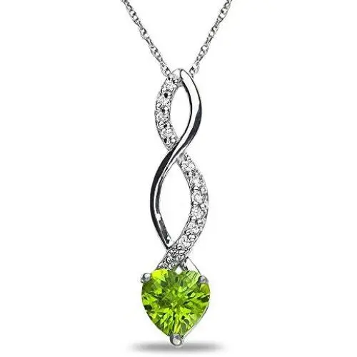 The Diamond Deal Lab Created 6.00MM Gemstone Birthstone Heart and Diamond Accent Swirl Necklace Pendant Charm 10k REAL White OR Yellow Or Rose/Pink Gold 18 inch 10k Gold Chain (Choose your Birthstone) The Diamond Deal Lab Created 6.00MM Gemstone Birthstone Heart and Diamond Accent Swirl Necklace Pendant Charm 10k REAL White OR Yellow Or Rose/Pink Gold 18 inch 10k Gold Chain (Choose your Birthstone)