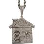 Shop-iGold Custom Trap Men Women 925 Italy White Gold Finish Iced Silver Charm Ice Out Pendant Stainless Steel Real 3 mm Rope Chain, Mans Jewelry, Iced Pendant, Rope Necklace 16''- 24''