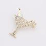 PANGRUI Delicate Cherry Martini Glass Cocktail Party Brooch Pin Women Fashion Jewelry