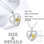 CHENGHONG Dragonfly Necklace 925 Sterling Silver Heart Sunflower Pendant Necklace Dragonfly Jewelry Gifts for Women Girls