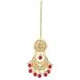 Aheli Faux Kundan Beads Strand Necklace Earrings Maang Tikka Bollywood Traditional Fashion Statement Jewelry Set for Women