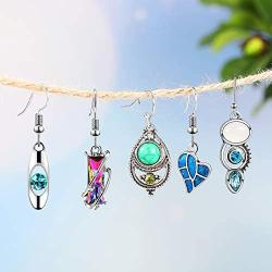 16 Pairs Crystal Drop Dangle Earrings Multicolor Crystal Dangle Hook Earrings Teardrop Pendant Hoop Earrings for Women Jewelry Set