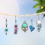 16 Pairs Crystal Drop Dangle Earrings Multicolor Crystal Dangle Hook Earrings Teardrop Pendant Hoop Earrings for Women Jewelry Set