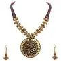 Zephyrr Hand Crafted Fashion Tibetan Beaded Pendant Long Necklace Earrings Set for Women Casual Junk Jewelry