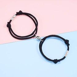 VU100 2PCS Magnetic Mutual Attraction Couple Bracelet Vow of Love Matching Gift for Couple Bestfriend