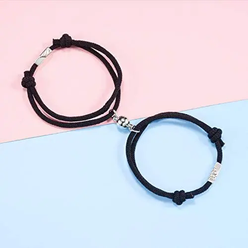 VU100 2PCS Magnetic Mutual Attraction Couple Bracelet Vow of Love Matching Gift for Couple Bestfriend VU100 2PCS Magnetic Mutual Attraction Couple Bracelet Vow of Love Matching Gift for Couple Bestfriend