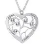 MyNameNecklace Personalized Custom Family Branch Tree Heart Necklace Made with Swarovski Crystals- Mother Day Jewelry Gift