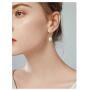 1 Pair Sterling Silver Leverback Dangle Pearl Earrings AAA Freshwater Cultured 12mm Teardrop Jewelry for Women Girls Gifts PE3-4