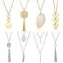 YWLI 8 PCS Long Necklaces for Women - Fashion Pendant Necklace Jewelry, Multi Layer Necklace, Tassel Necklace, Leaf Necklace, Y Necklace, Gifts for Women YWLI 8 PCS Long Necklaces for Women - Fashion Pendant Necklace Jewelry, Multi Layer Necklace, Tassel Necklace, Leaf Necklace, Y Necklace, Gifts for Women