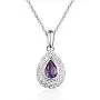 FANCIME White Gold Plated 925 Sterling Silver Natural Amethyst CZ Cubic Zirconia Pendant Necklace Stud Earrings Set Fine Jewelry Gifts For Women Girls FANCIME White Gold Plated 925 Sterling Silver Natural Amethyst CZ Cubic Zirconia Pendant Necklace Stud Earrings Set Fine Jewelry Gifts For Women Girls
