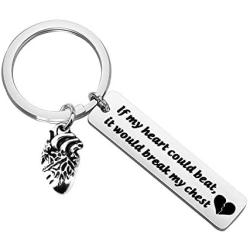 CENWA Buffy Vampire Gift If My Heart Could Beat It Would Break My Chest Anatomical Heart Keychain 90s Television Gifts