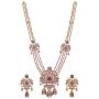 Tarinika Myra Gold-Plated Indian Jewelry Set with Long Necklace and Earrings - White Red Green