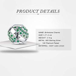 BETTY&SARAH Birthstone Charms for Pandora Bracelets 925 Sterling Silver Beads Jewelry Gift for Women