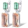 Santuzza Champagne Glass Dangle Earrings 925 Sterling Silver Like Crystal Drop Earrings Fashion Jewelry for Women