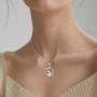 CHENGHONG Teddy Bear Necklace 925 Sterling Silver Cute Animal Pendant Necklace/Always in My Heart/Star Moon Bear Necklace Panda Bear Jewelry Gift for Women, Girls, Teen