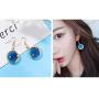 TIANHONGYAN-4 Pairs Enamel Moon Star Earth Planet Dangle Earrings for Women Asymmetrical Drop Long Pendant Hook Stud Earrings Set Fashion Jewelry for Women Girls