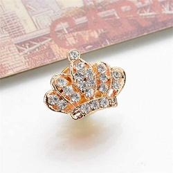 JczR.Y Rhinestone Crown Brooch Pin Wedding Party Crystal Royal Princess Queen Crown Brooch for Women Men Retro Suit Shirt Collar Needle